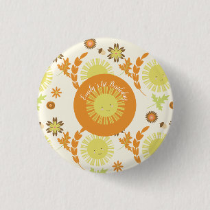 Fall Sunshine Autumn Birthday Party Button