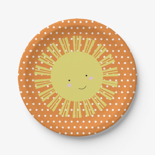 Fall Sunshine Autumn Birthday Party Paper Plates (Front)