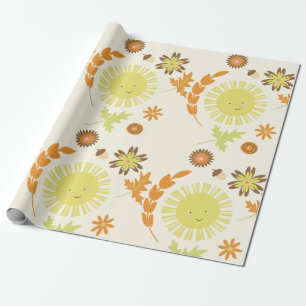 Fall Sunshine Autumn Birthday Party Wrapping Paper