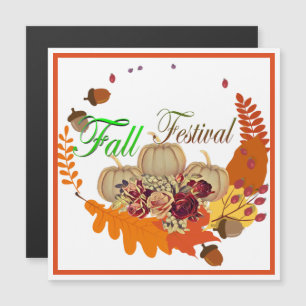 Fall Sunshine Colors Foliage Pumpkin Floral Magnet