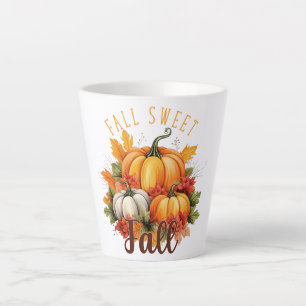 Fall Sweet Fall – Autumn Pumpkins & Leaves Latte Mug