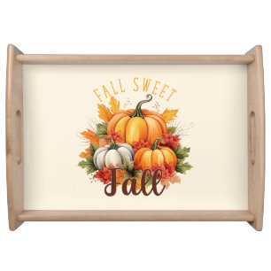 Fall Sweet Fall – Autumn Pumpkins & Leaves Serving Tray