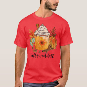 Fall Sweet Fall Pumpkin Sunflower Vintage Autumn F T-Shirt