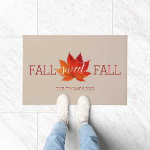 Fall Sweet Fall Red Autumn Maple Leaf Doormat
