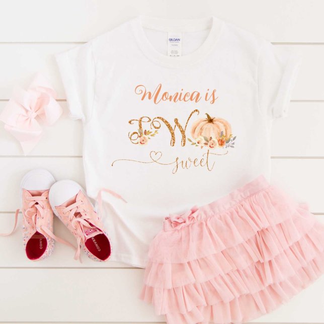 Fall Sweet little pumpkin two sweet 2nd birthday Baby T-Shirt (Creator Uploaded)
