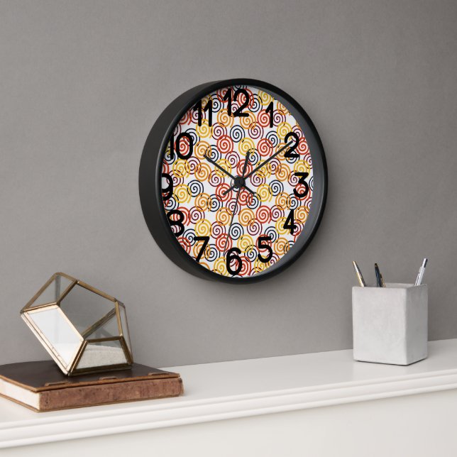 Fall Swirls  Clock (Office)