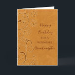 Fall Swirls Granddaughter Birthday Card<br><div class="desc">Birthday card for granddaughter with a fall birthday with orange swirls design and thoughtful verse.</div>