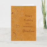 Fall Swirls Grandson Birthday Card<br><div class="desc">Birthday card for grandson with a fall birthday with orange swirls design and thoughtful verse.</div>