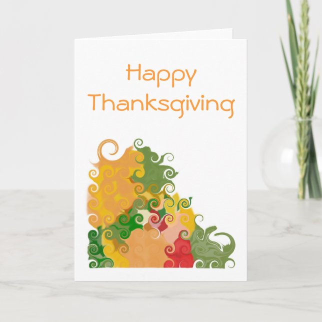 Fall Swirls In-Thanksgiving Card (Front)