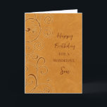 Fall Swirls Son Birthday Card<br><div class="desc">Birthday card for son with a fall birthday with orange swirls design and thoughtful verse.</div>