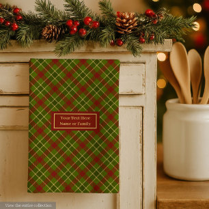 Fall Tartan Hand Towel Personalized Checkered