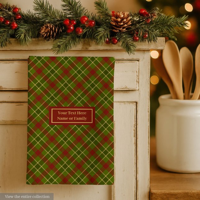 Fall Tartan Hand Towel Personalized Checkered (Fall Tartan Hand Towel Personalized Checkered Accent)