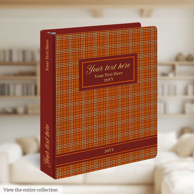 Fall Tartan Wedding Planner Elegant Fall Organizer 3 Ring Binder (Fall Tartan Wedding Planner Elegant Fall Organizer)