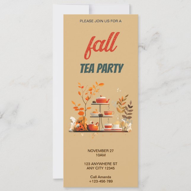 Fall Tea Party Invitation (Front)