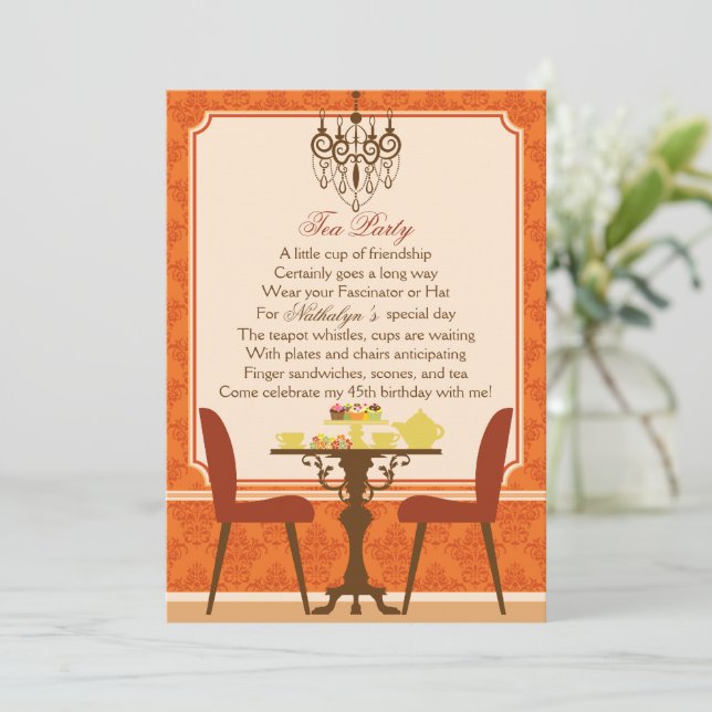 Fall Tea Party Invitation (Standing Front)