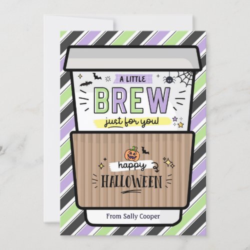 Fall Teacher Halloween Coffee Gift Card holder