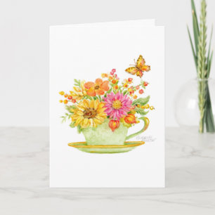 Fall Teacup Blank Card Any Occasion