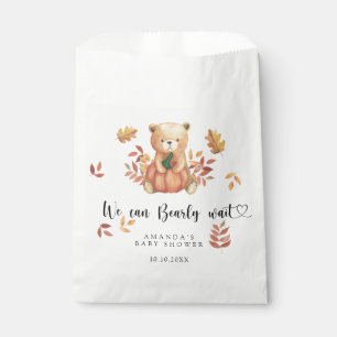 Fall teddy bear Baby Shower Favor Bag