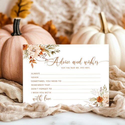 Fall terracotta Advice and wishes bridal shower