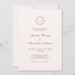 Fall Terracotta and Cream Photo Wedding Invitation
