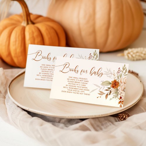 Fall terracotta Books for baby ticket Enclosure Card