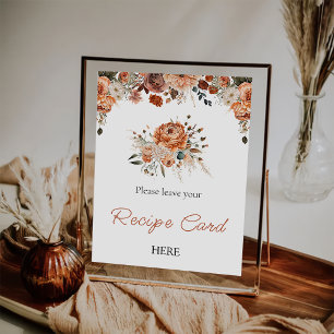 Fall Terracotta Bridal Shower Recipe Card Poster