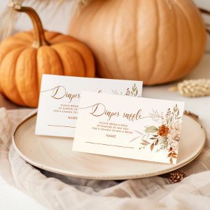 Fall terracotta Diaper raffle ticket Enclosure Card