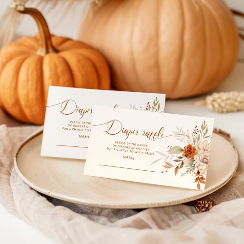 Fall terracotta Diaper raffle ticket Enclosure Card