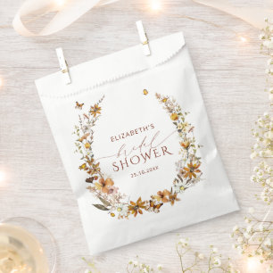 Fall Terracotta Floral Bridal Shower Favor Bag