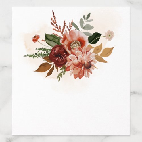 Fall Terracotta Floral Wedding Envelope Liner