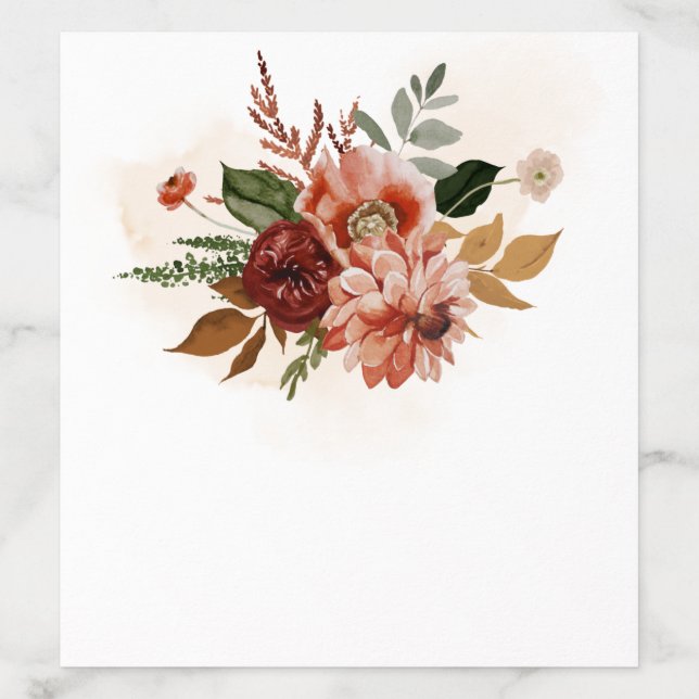 Fall Terracotta Floral Wedding Envelope Liner (Design)