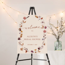 Fall Terracotta Leaf Wreath  Bridal Shower Welcome