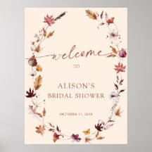 Fall Terracotta Leaf Wreath  Bridal Shower Welcome