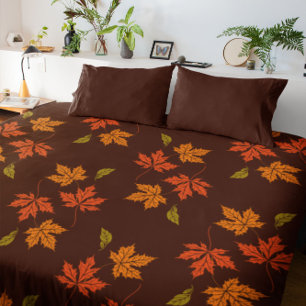 Fall Terracotta Leaves Duvet Cover