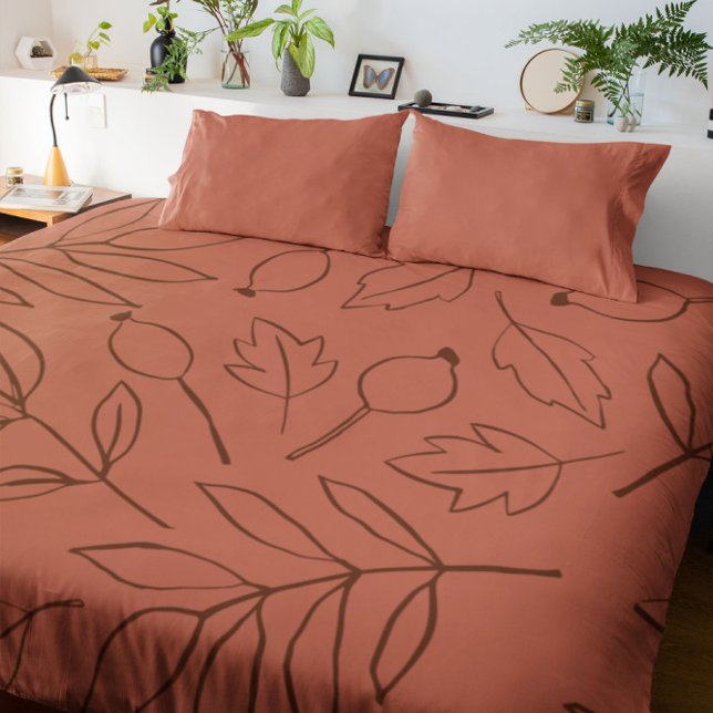 Fall Terracotta Leaves Duvet Cover (Creator Uploaded)