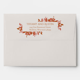 Fall Terracotta Modern Wedding Envelope