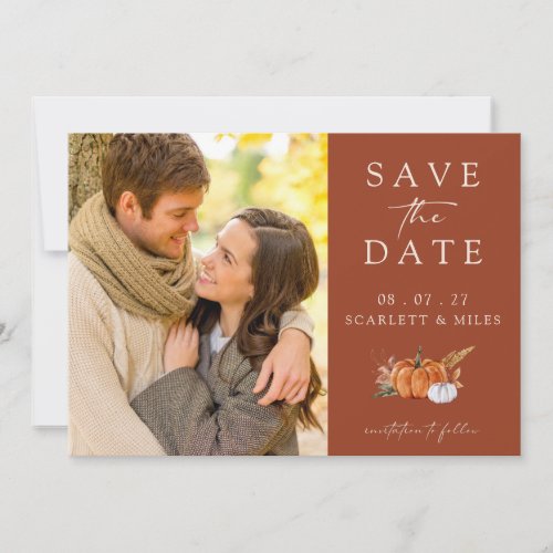 Fall Terracotta Photo Save The Date