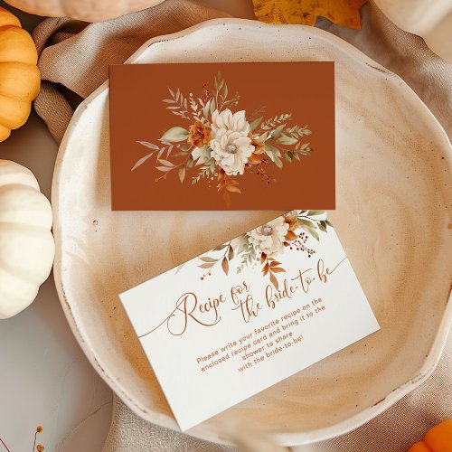 Fall terracotta recipe for the bride to be enclosure card