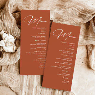 Fall Terracotta Wedding Menu