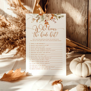 Fall terracotta Who knows the bride best game