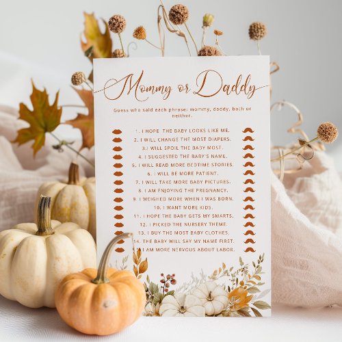Fall terracotta Who Said It Mommy or Daddy game