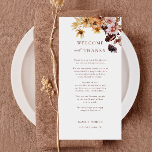 Fall Thank You Welcome and Thanks Place Cards