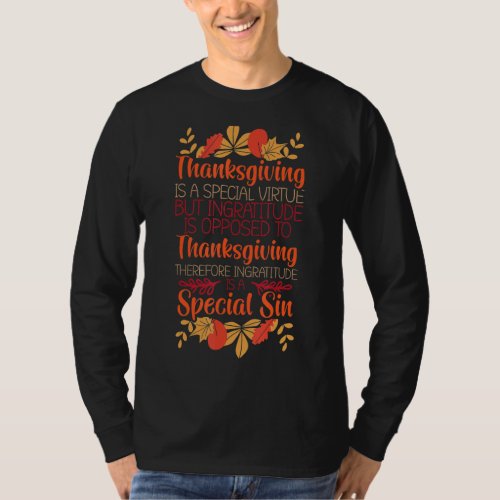 Fall Thankful Autumn Feast Thanksgiving T_Shirt