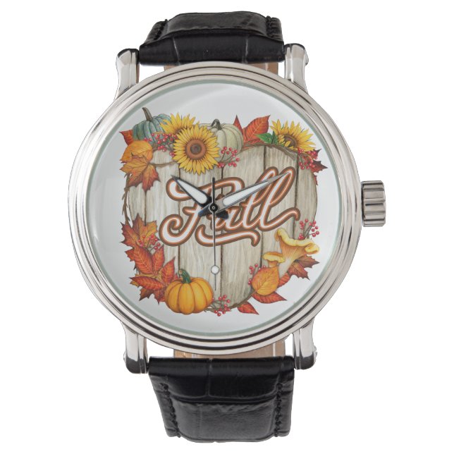 Fall Thanksgiving Autumn Harvest Pumpkin Spice Fun Watch (Front)