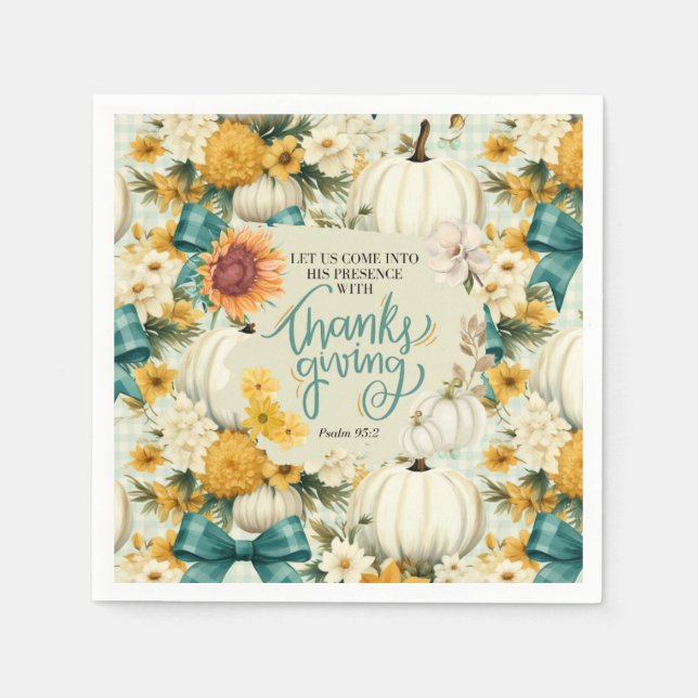 Fall Thanksgiving Christian Inspirational Napkins (Front)
