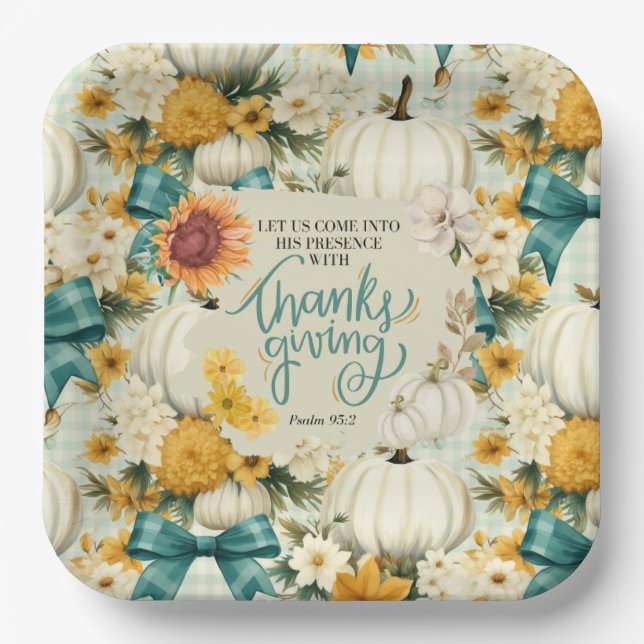 Fall Thanksgiving Country Style Paperplate Paper Plates (Front)
