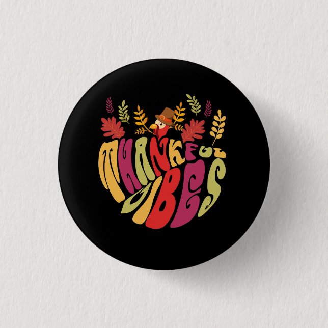 fall thanksgiving day specia button (Front)