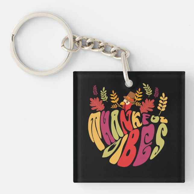fall thanksgiving day specia keychain (Front)