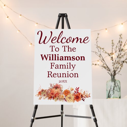 Fall Thanksgiving Family Reunion Welcome Sign 