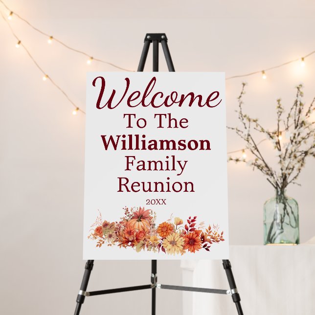 Fall Thanksgiving Family Reunion Welcome Sign  (In Situ (Stand))